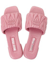 Logo Detail Slippers Pink - MIU MIU - BALAAN.