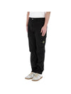 Compass Badge Gabardine Cargo Straight Pants Black - STONE ISLAND - BALAAN 1