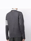 Men's Sustainable Classic Diagonal Wool Cardigan Dark Grey - THOM BROWNE - BALAAN 5