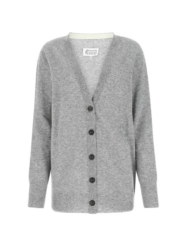 Women's V-neck Knit Wool Cardigan Grey - MAISON MARGIELA - BALAAN 1