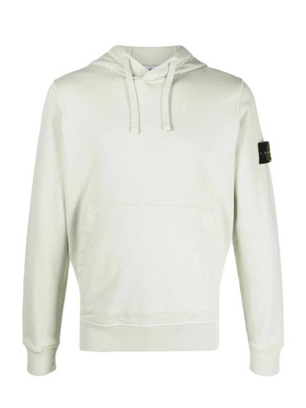 Logo Patch Cotton Fleece Hoodie Musk Green - STONE ISLAND - BALAAN 2