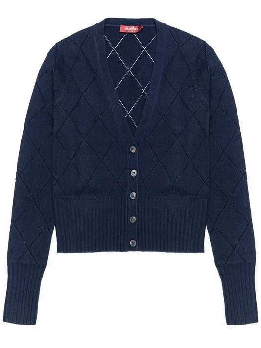 Junki Wool Cashmere Cardigan Navy GIUNCHI 008 - MAX MARA - BALAAN 2