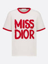 Miss Dior Graffiti Cotton Linen Short Sleeve T-Shirt Red White - DIOR - BALAAN 2