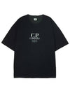 20/1 Jersey Boxy Logo Short Sleeve T-Shirt Black - CP COMPANY - BALAAN 2