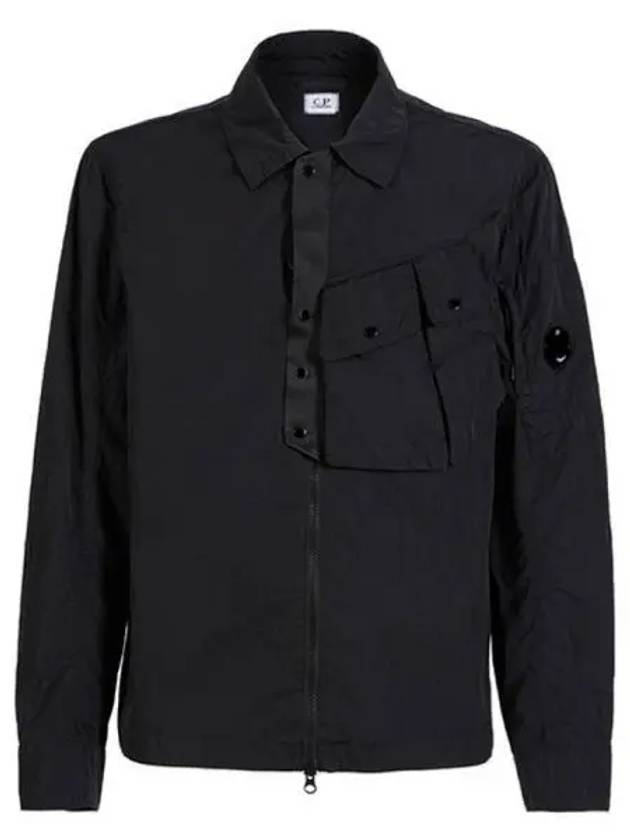 Lens Chrome Overshirt Zip-Up Jacket Black - CP COMPANY - BALAAN 2