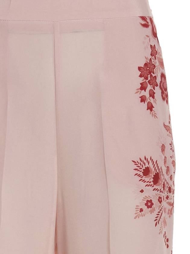 floral print silk straight pants pink - ETRO - BALAAN 4