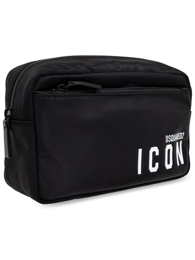 Dsquared2 Cosmetic Bag With Printed Logo, Men's, Black - DSQUARED2 - BALAAN 4