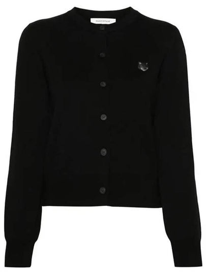 Bold Fox Head Patch Regular Cardigan Black - MAISON KITSUNE - BALAAN 2