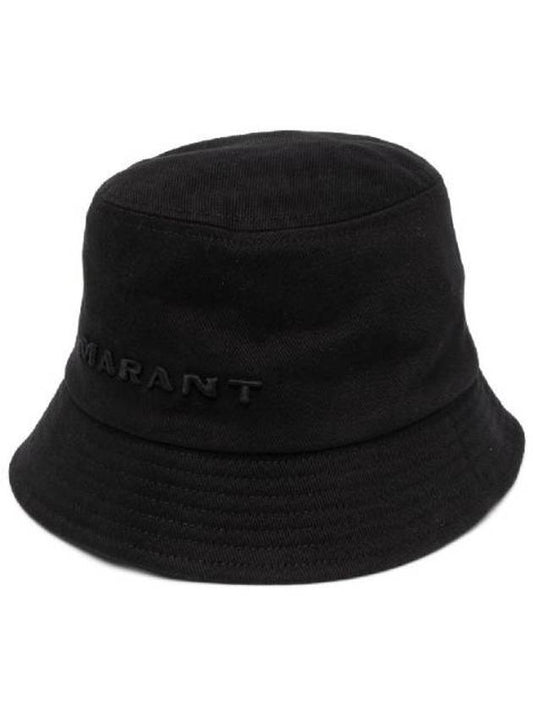 Embroidered Logo Bucket Hat Black - ISABEL MARANT - BALAAN 1