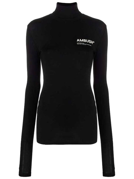 Women's Workshop Turtleneck T-Shirt Black - AMBUSH - BALAAN.