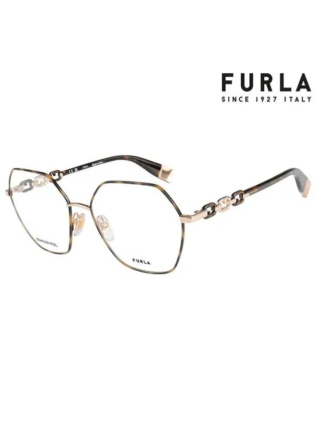 Glasses Frame VFU542 0320 Square Metal Women's Glasses - FURLA - BALAAN 2