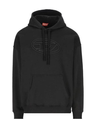 Embossed Oval D Hoodie Black - DIESEL - BALAAN 2