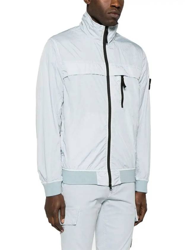 Compass Badge Pleated Windbreaker Blue - STONE ISLAND - BALAAN 4