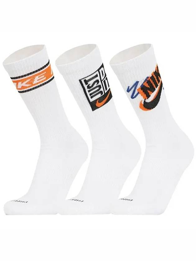 Everyday Plus Crew Socks 3 Pairs White - NIKE - BALAAN 2