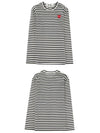 AZ-T164-051-1 Black and White Stripe Red Waffen Border Tee Black Men's Long Sleeve T-Shirt TS - COMME DES GARCONS - BALAAN 5