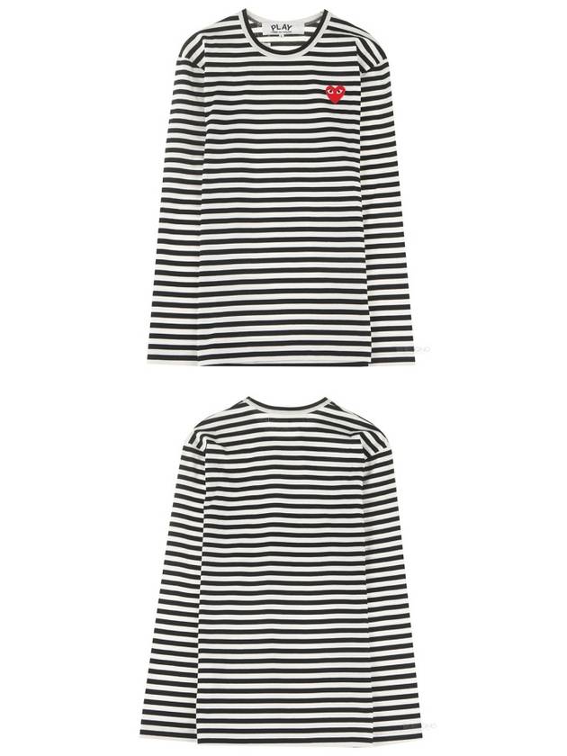 AZ-T164-051-1 Black and White Stripe Red Waffen Border Tee Black Men's Long Sleeve T-Shirt TS - COMME DES GARCONS - BALAAN 5