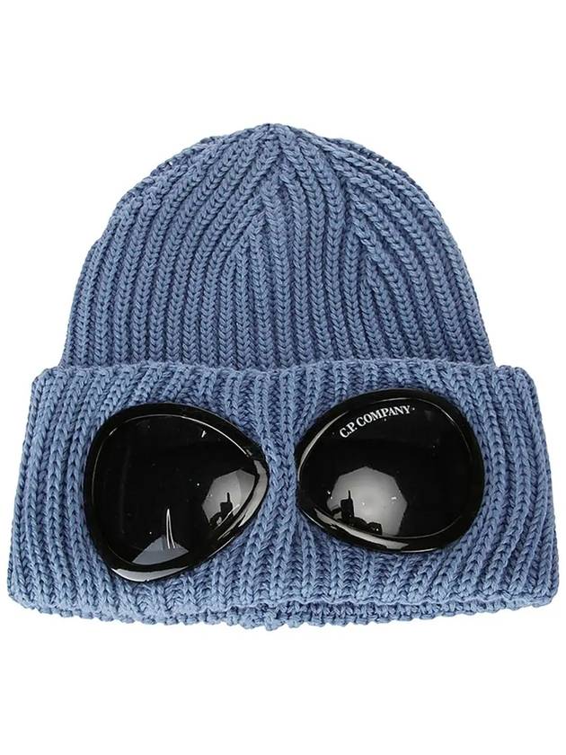 Signature Goggles Wool Beanie Blue - CP COMPANY - BALAAN 2