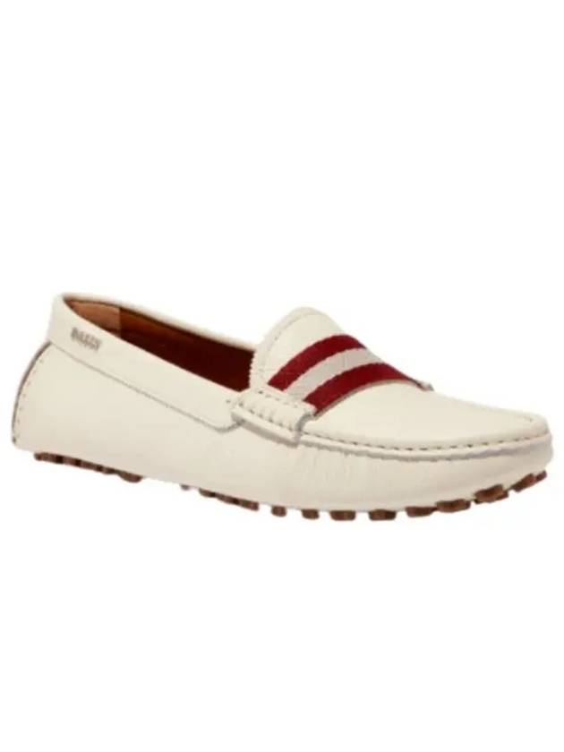 Leather Logo Driving Shoes White - BALLY - BALAAN 2