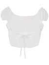 Flower embroidery crop blouse white - HIGH SCHOOL DISCO - BALAAN 3