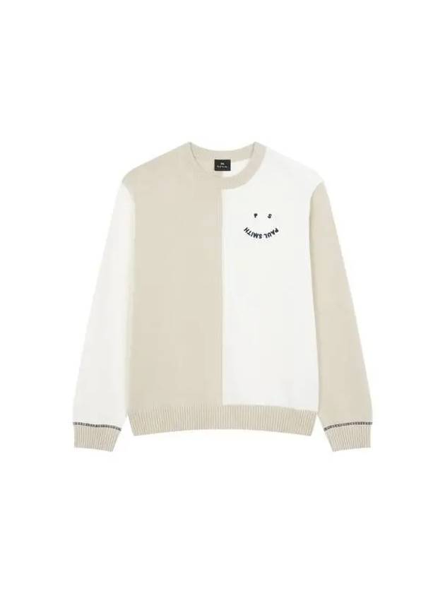 PS embroidery happy color block knit beige 270132 - PAUL SMITH - BALAAN 1