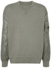 Diagonal Raised Fleece Mixed Quilted Crew Neck Sweatshirt Green - CP COMPANY - BALAAN 2