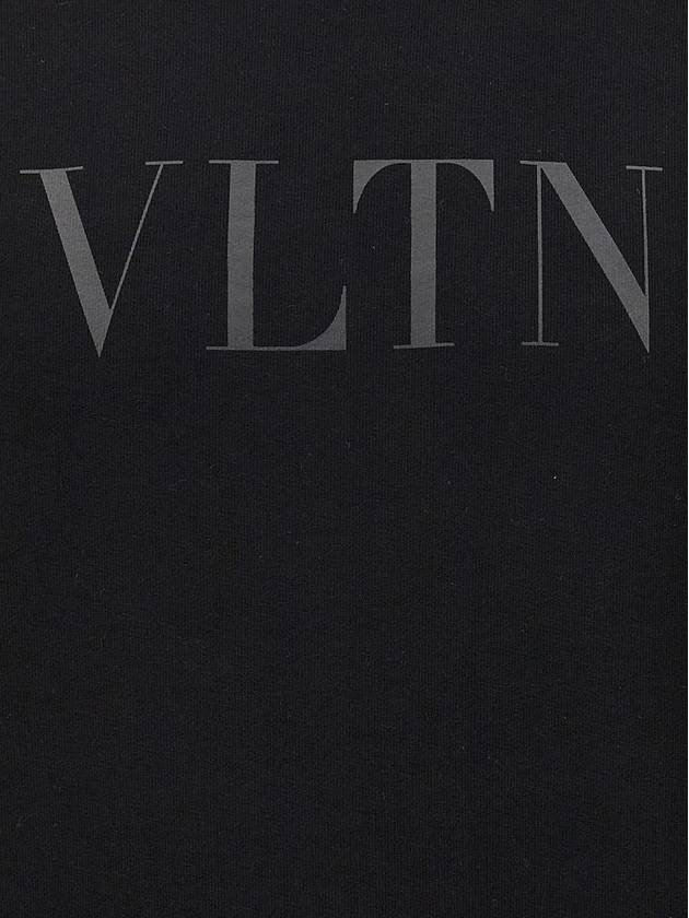 VLTN Logo Print Cotton Sweatshirt Black - VALENTINO - BALAAN 5