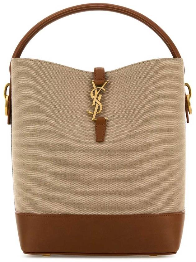 Le 37 Logo Plaque Bucket Bag Beige - SAINT LAURENT - BALAAN 2