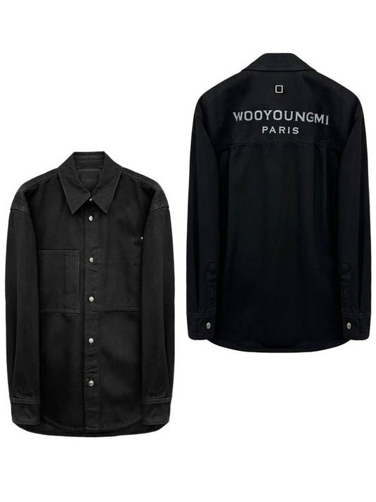 Black Back Logo Denim Shirt Jacket W243SH17989B - WOOYOUNGMI - BALAAN 1