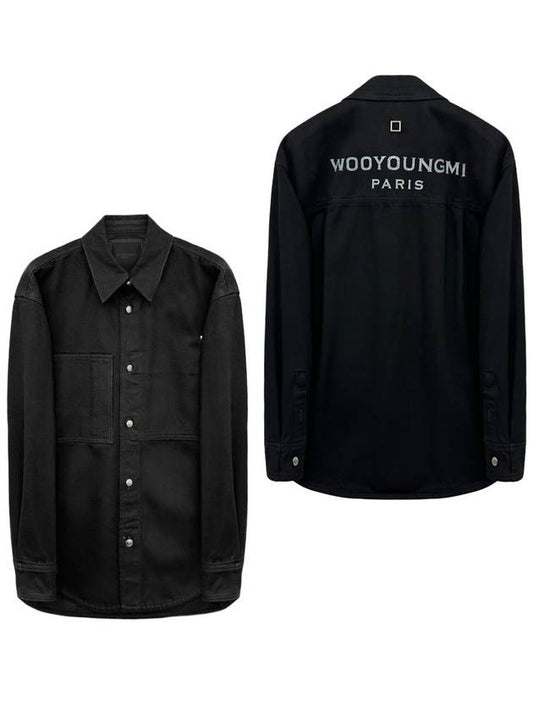 Back logo button denim long sleeve shirt black - WOOYOUNGMI - BALAAN 2