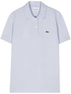 2 Button Embroidery Logo Regular Fit Polo Shirt Blue - LACOSTE - BALAAN 1