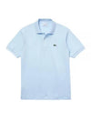 Men's Logo Classic Fit Cotton Short Sleeve Polo Shirt Sky Blue - LACOSTE - BALAAN.