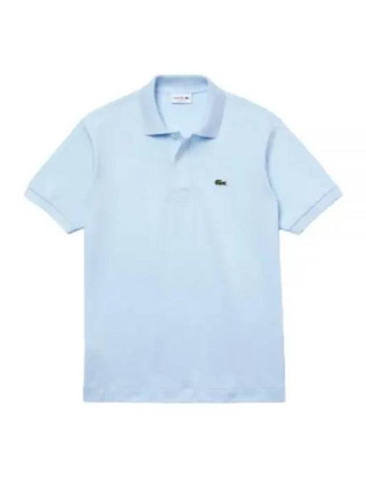 Men's Logo Classic Fit Cotton Short Sleeve Polo Shirt Sky Blue - LACOSTE - BALAAN.