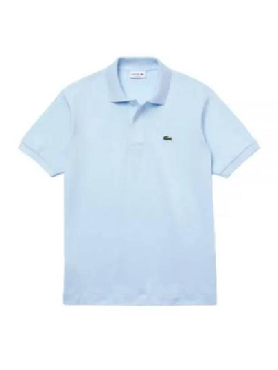 Men's Logo Classic Fit Cotton Short Sleeve Polo Shirt Sky Blue - LACOSTE - BALAAN 2