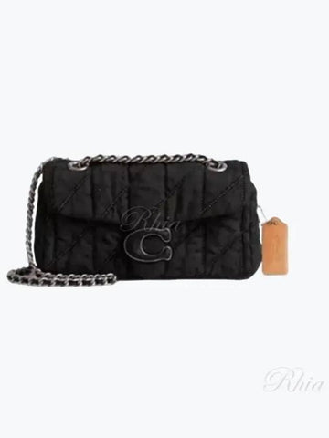 Tabby 20 Women s Denim Chain Shoulder Bag CR701 LH BLACK - COACH - BALAAN 1