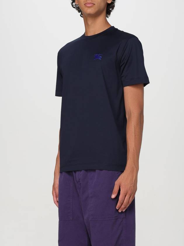 Embroidered Logo Short Sleeve T-Shirt Blue - BURBERRY - BALAAN 5