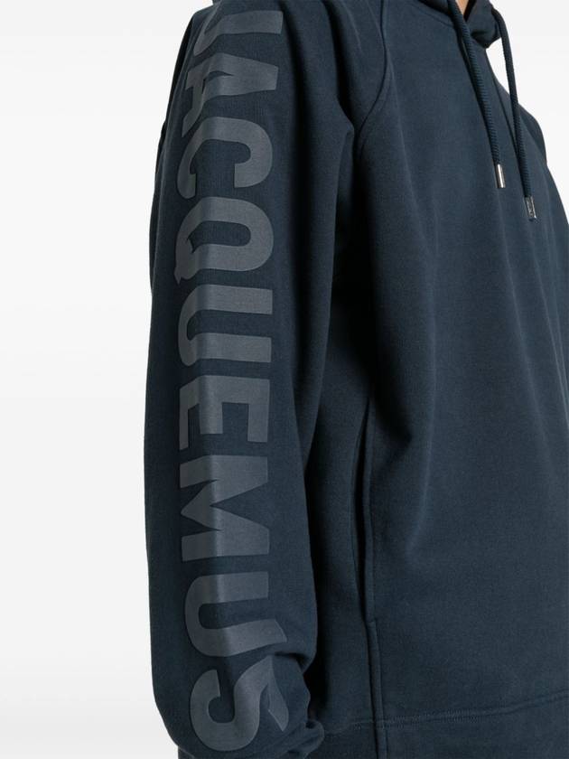 Le Typo Classic Fit Cotton Hoodie Navy - JACQUEMUS - BALAAN 5