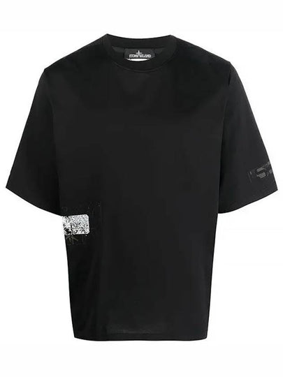 Graphic Print Short Sleeve T-shirt Black - STONE ISLAND - BALAAN 2