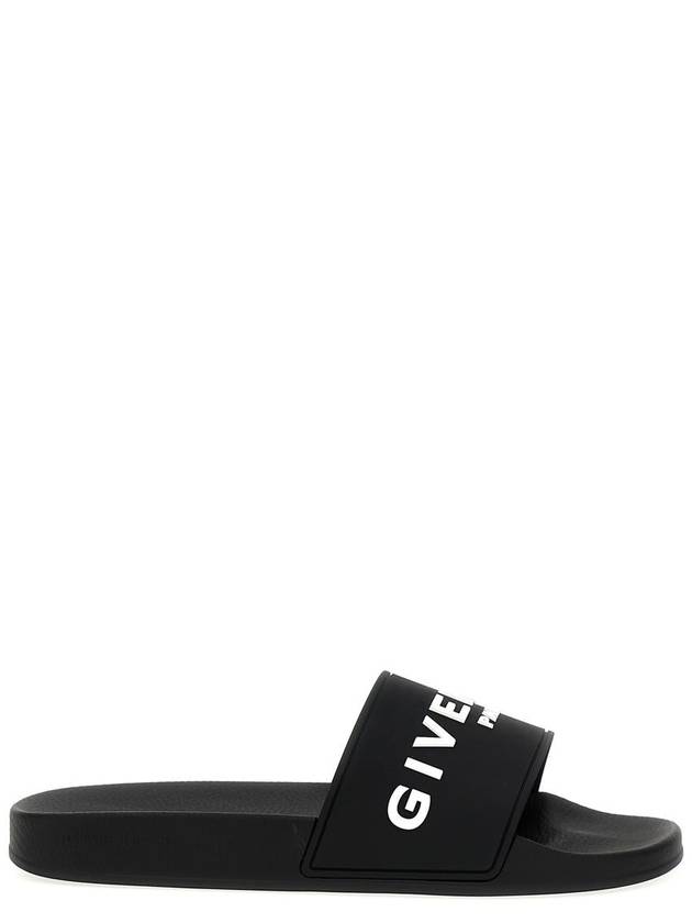 Logo Rubber Slide Slippers Black - GIVENCHY - BALAAN 2