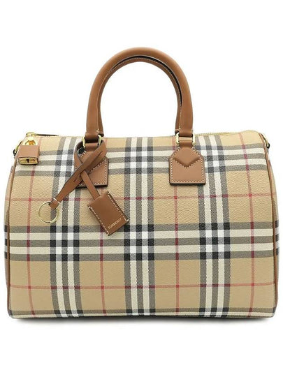 Medium Check Bowling Tote Bag Archive Beige Briar Brown - BURBERRY - BALAAN 2