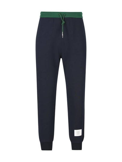 Colour Block Cotton Track Pants Navy - THOM BROWNE - BALAAN 2