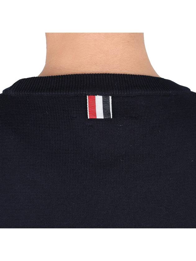 4 Bar Armband Milano Stitch Knit Top Navy - THOM BROWNE - BALAAN 9