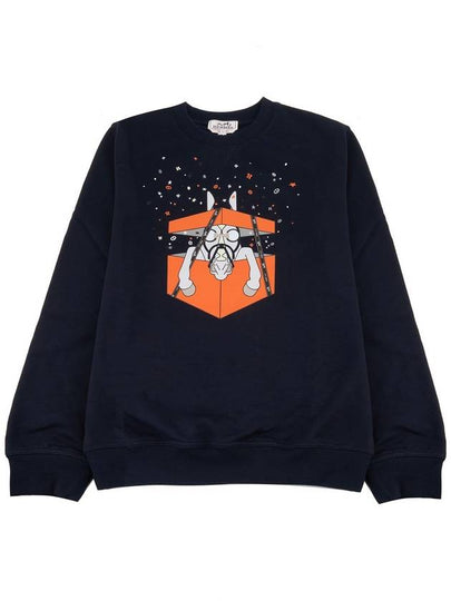 Buart Surprise Crew Neck Sweatshirt Marine - HERMES - BALAAN 2