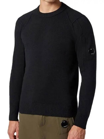 Lens Wappen Wool Knit Top Black - CP COMPANY - BALAAN 2