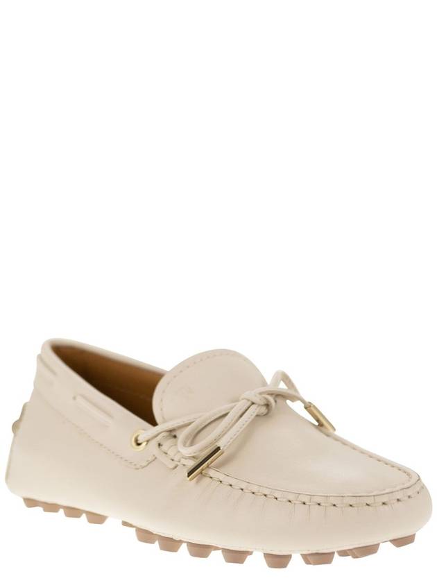 Gommino Bubble Leather Driving Shoes Off White - TOD'S - BALAAN 3