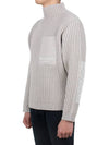 Marina Full Ribbed Pure Wool Mock Turtleneck Plaster Beige - STONE ISLAND - BALAAN 4