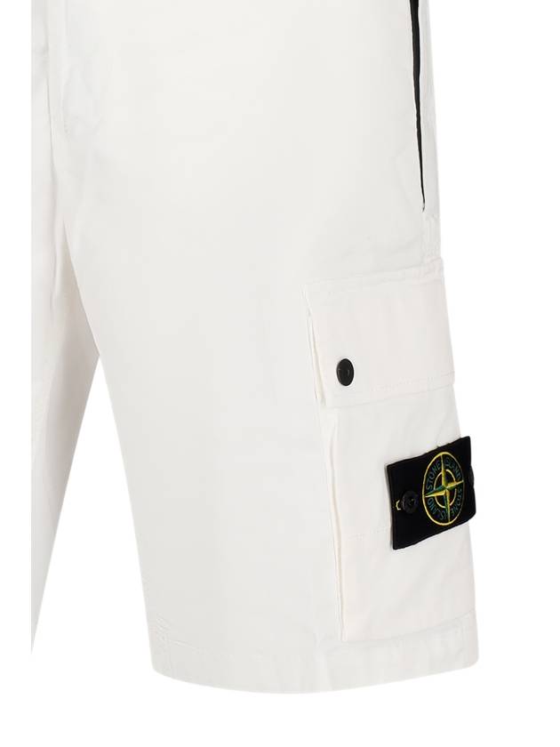 Wappen Cargo Bermuda Shorts White - STONE ISLAND - BALAAN 4