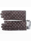 GG logo suede leather black gloves - GUCCI - BALAAN 2