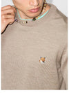 Fox Head Patch Regular Round Neck Pullover Knit Top Beige Melange - MAISON KITSUNE - BALAAN 5