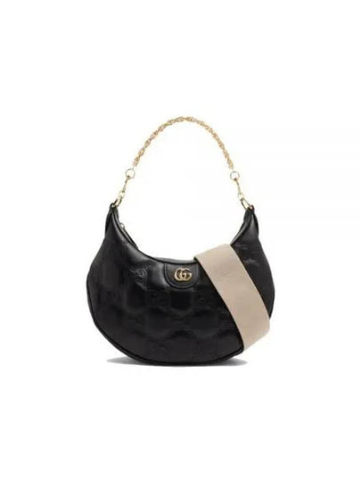 GG Matelasse Half Moon Small Shoulder Bag Black - GUCCI - BALAAN 2