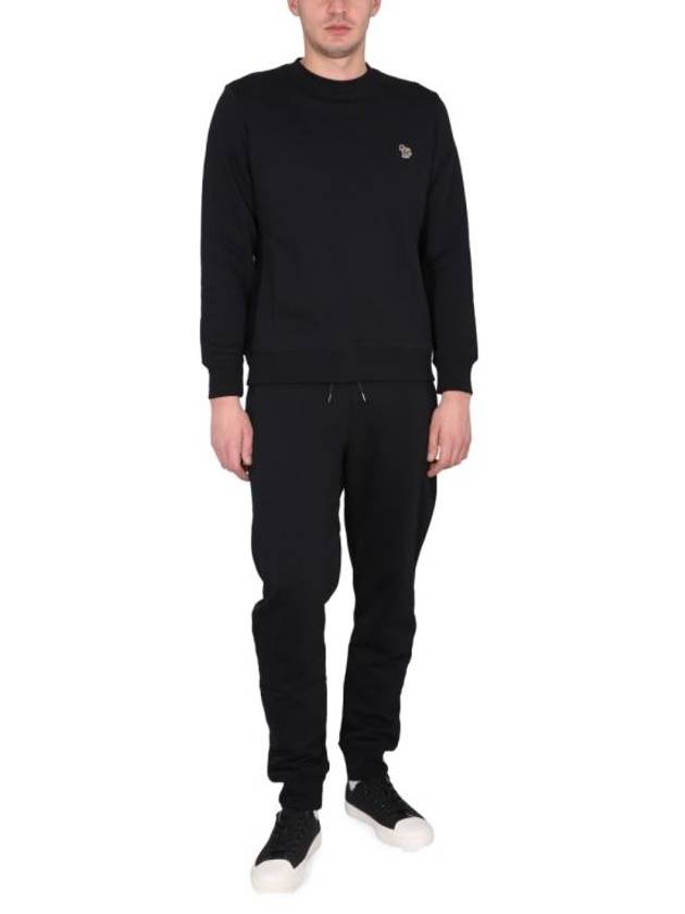 Zebra Patch Organic Cotton Sweatshirt Black - PAUL SMITH - BALAAN 3